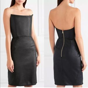 Gareth Pugh leather strapless corset dress 8